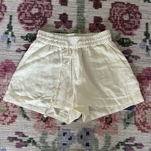 Apiece Apart High Waist Cream Shorts